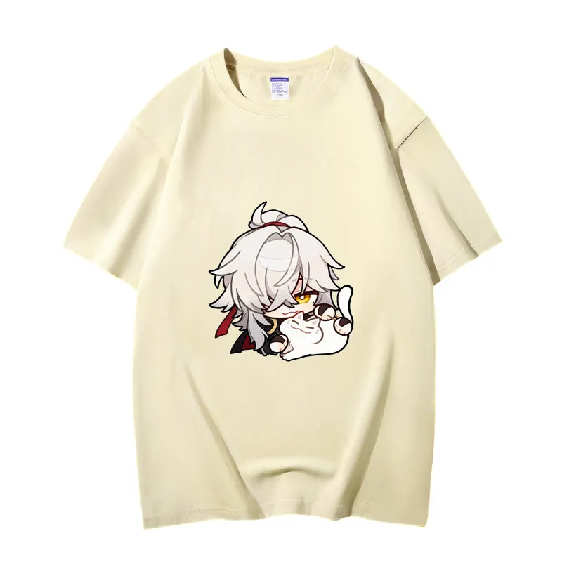 Fashion Anime Honkai: Star Rail Jing Yuan 230g GSM Hipster Style Oversized Cotton T-shirt