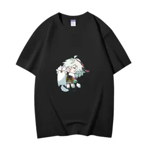 Fashion Anime Honkai Star Rail Jing Yuan 230g GSM Hipster Style Oversized Cotton T-shirt