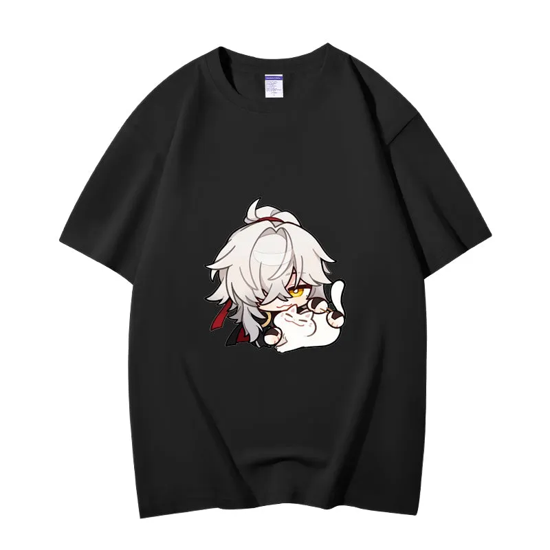 Fashion Anime Honkai: Star Rail Jing Yuan 230g GSM Hipster Style Oversized Cotton T-shirt