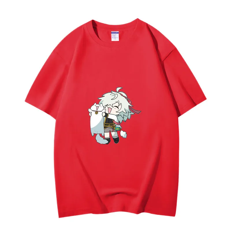 Fashion Anime Honkai Star Rail Jing Yuan 230g GSM Hipster Style Oversized Cotton T-shirt