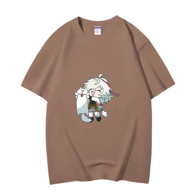 Fashion Anime Honkai Star Rail Jing Yuan 230g GSM Hipster Style Oversized Cotton T-shirt