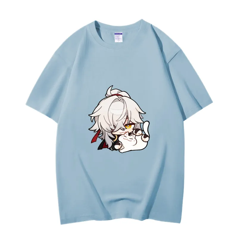 Fashion Anime Honkai: Star Rail Jing Yuan 230g GSM Hipster Style Oversized Cotton T-shirt