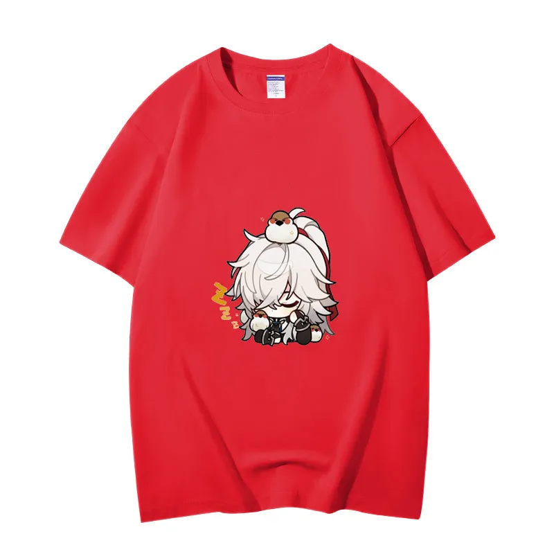 Fashion Anime Honkai: Star Rail Jing Yuan 230g GSM Hipster Style Oversized Cotton T-shirt