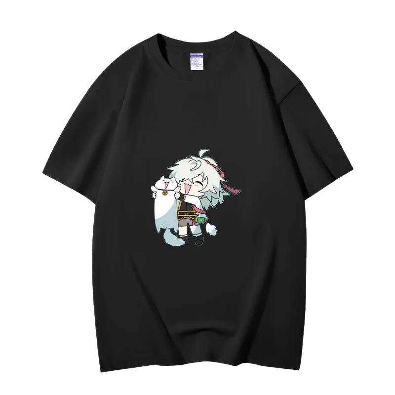 Fashion Anime Honkai Star Rail Jing Yuan 230g GSM Hipster Style Oversized Cotton T-shirt
