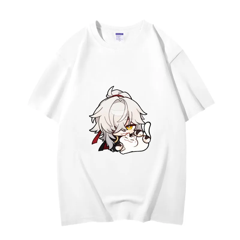 Fashion Anime Honkai: Star Rail Jing Yuan 230g GSM Hipster Style Oversized Cotton T-shirt