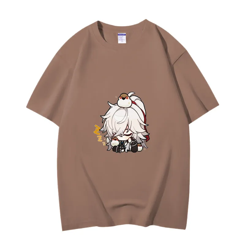 Fashion Anime Honkai: Star Rail Jing Yuan 230g GSM Hipster Style Oversized Cotton T-shirt