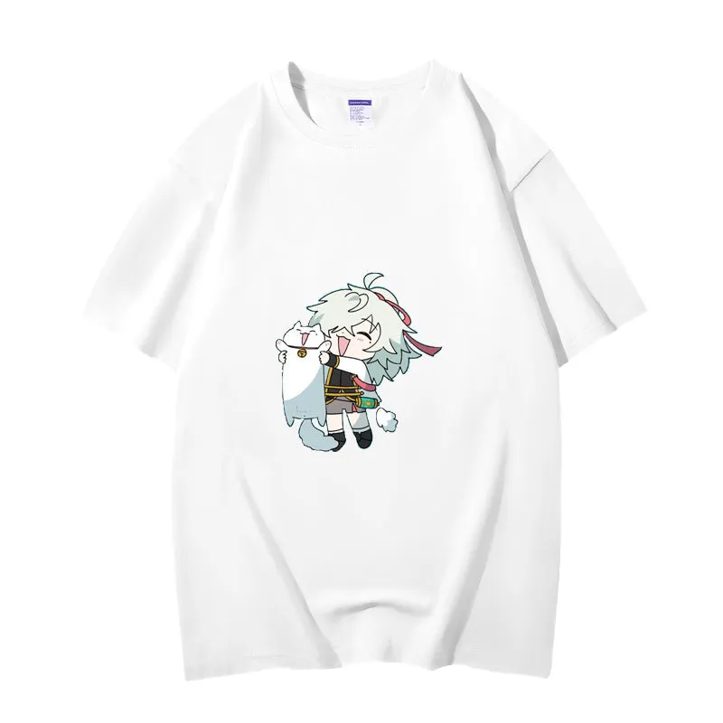 Fashion Anime Honkai Star Rail Jing Yuan 230g GSM Hipster Style Oversized Cotton T-shirt