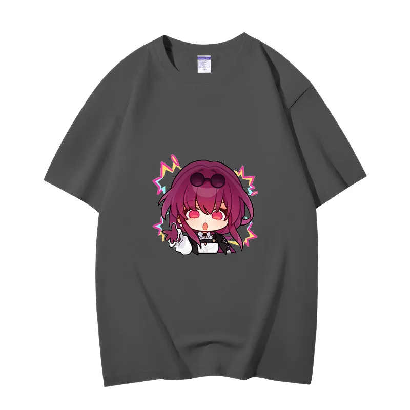 Fashion Anime Honkai: Star Rail Kafka 230g GSM Hipster Style Oversized Cotton T-shirt