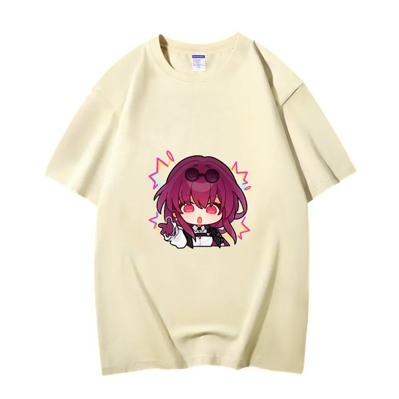 Fashion Anime Honkai: Star Rail Kafka 230g GSM Hipster Style Oversized Cotton T-shirt