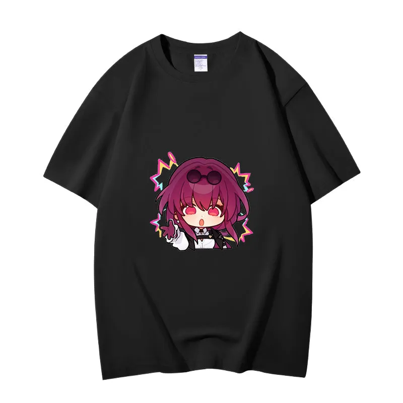Fashion Anime Honkai: Star Rail Kafka 230g GSM Hipster Style Oversized Cotton T-shirt