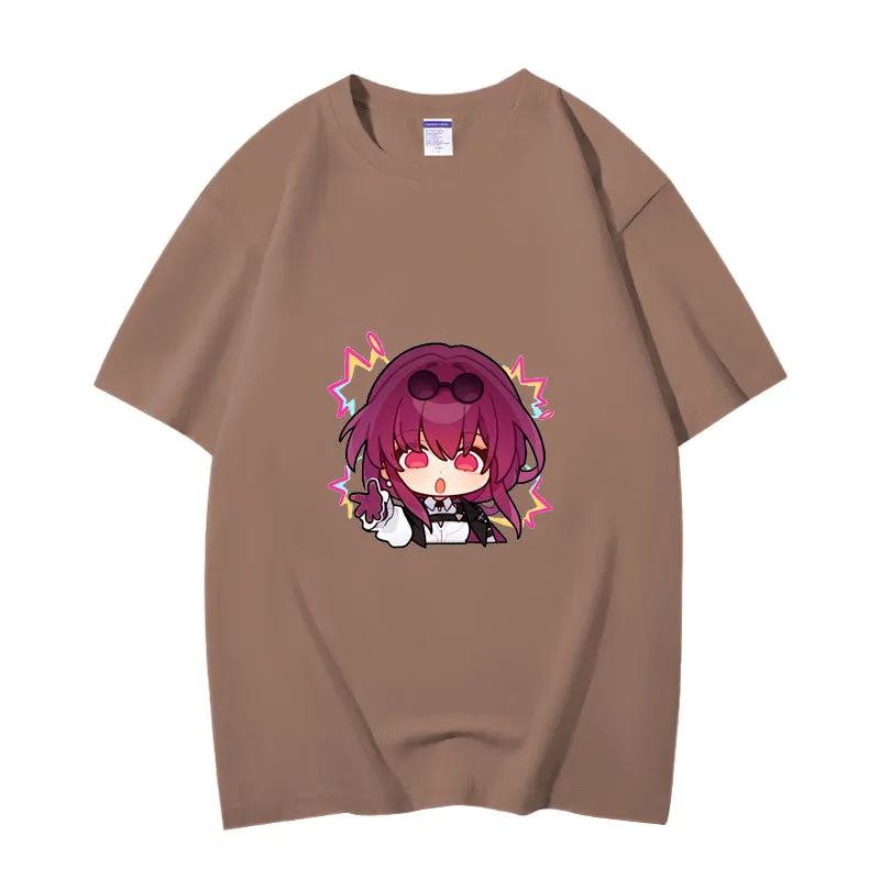 Fashion Anime Honkai: Star Rail Kafka 230g GSM Hipster Style Oversized Cotton T-shirt