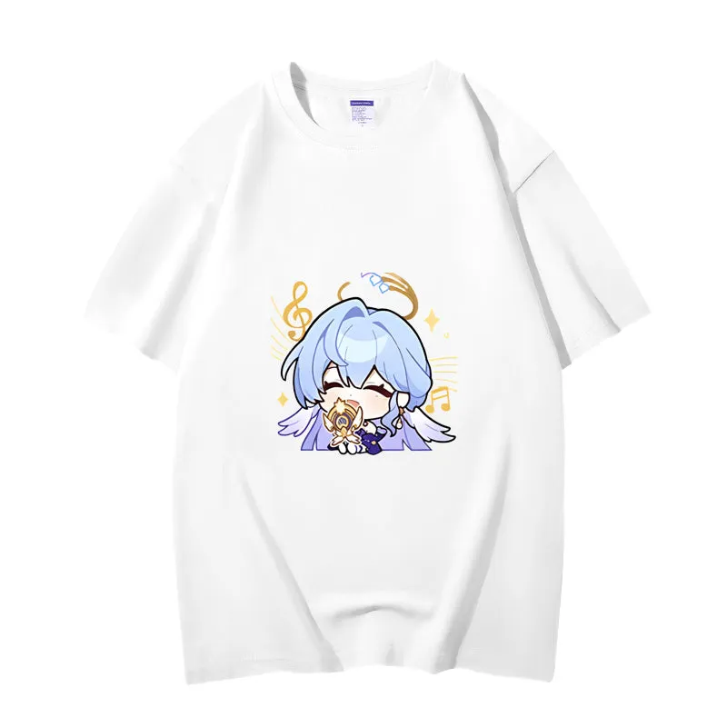Fashion Anime Honkai: Star Rail Robin 230g GSM Hipster Style Oversized Cotton T-shirt