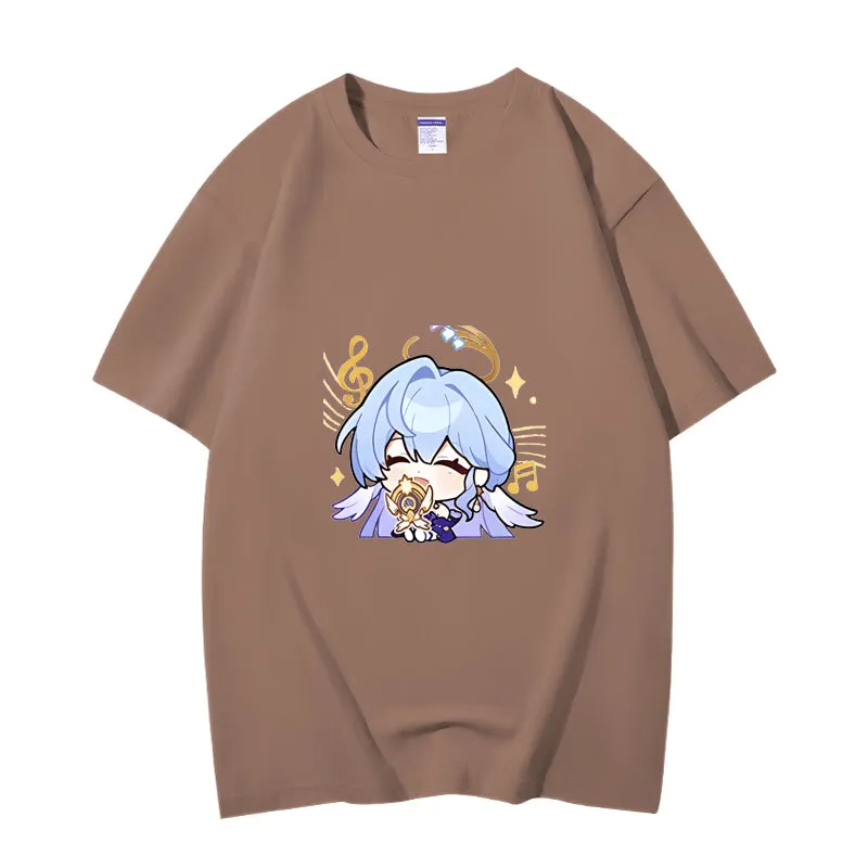 Fashion Anime Honkai: Star Rail Robin 230g GSM Hipster Style Oversized Cotton T-shirt