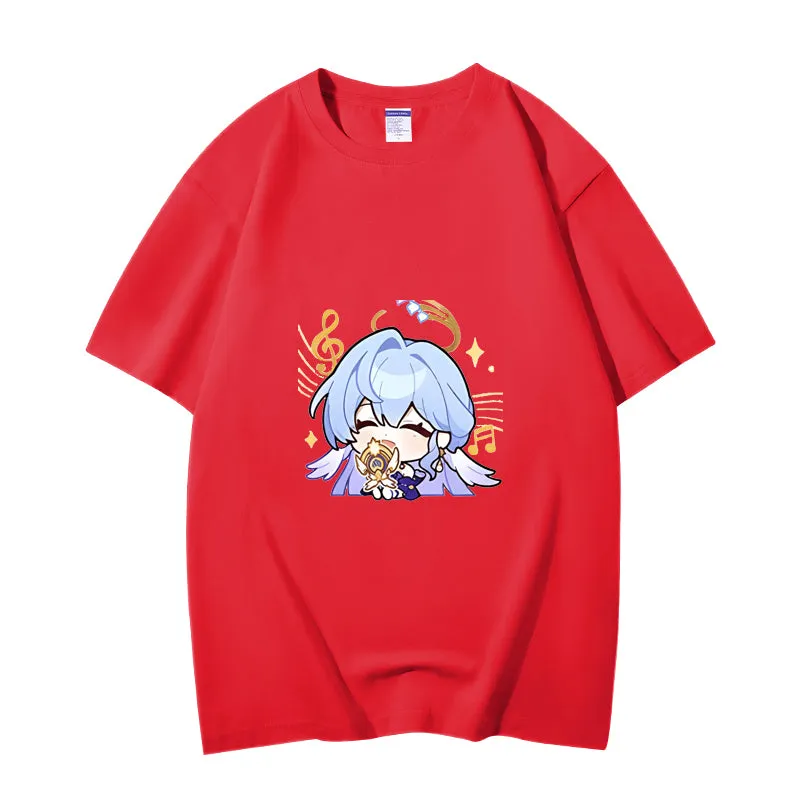 Fashion Anime Honkai: Star Rail Robin 230g GSM Hipster Style Oversized Cotton T-shirt