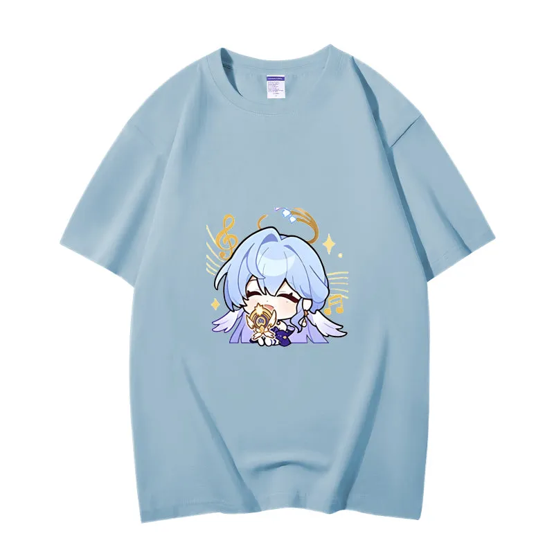 Fashion Anime Honkai: Star Rail Robin 230g GSM Hipster Style Oversized Cotton T-shirt