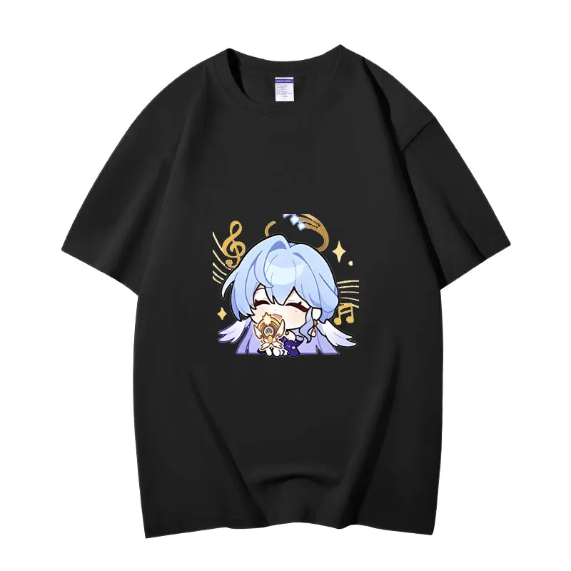 Fashion Anime Honkai: Star Rail Robin 230g GSM Hipster Style Oversized Cotton T-shirt
