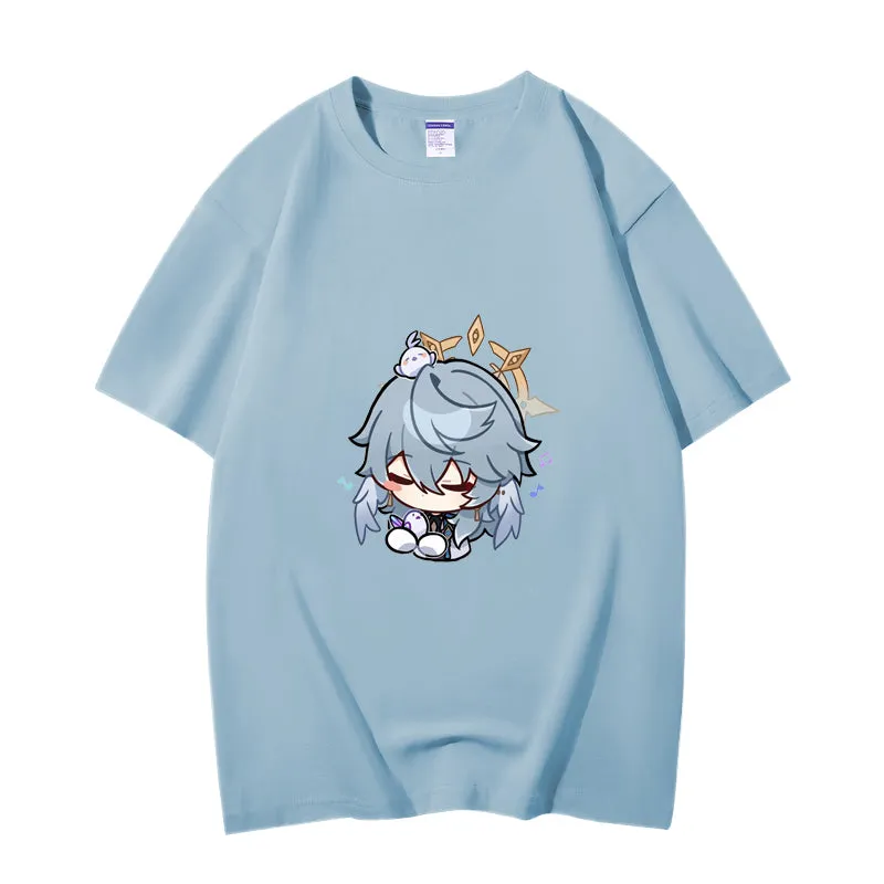 Fashion Anime Honkai: Star Rail Sunday 230g GSM Hipster Style Oversized Cotton T-shirt