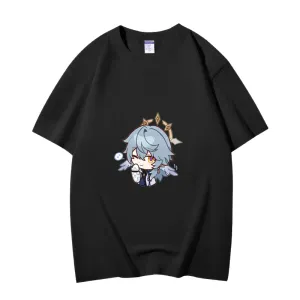 Fashion Anime Honkai Star Rail Sunday 230g GSM Hipster Style Oversized Cotton T-shirt