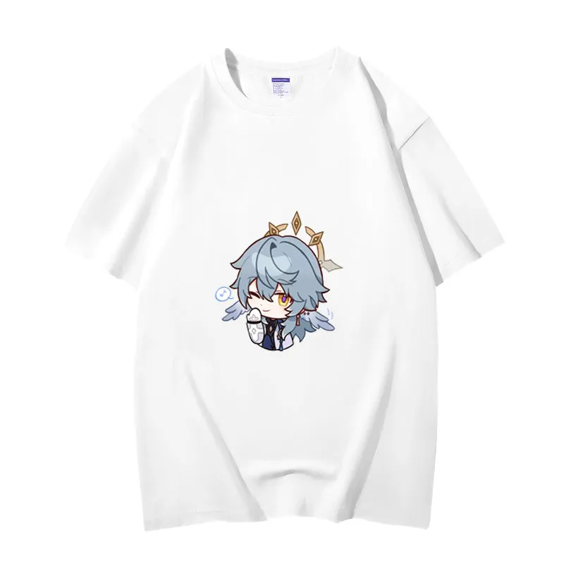 Fashion Anime Honkai Star Rail Sunday 230g GSM Hipster Style Oversized Cotton T-shirt