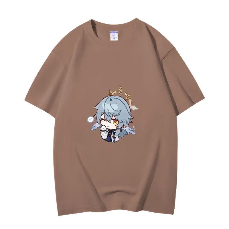 Fashion Anime Honkai Star Rail Sunday 230g GSM Hipster Style Oversized Cotton T-shirt