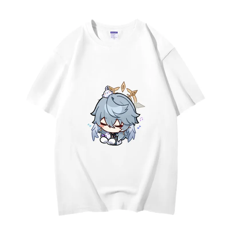 Fashion Anime Honkai: Star Rail Sunday 230g GSM Hipster Style Oversized Cotton T-shirt