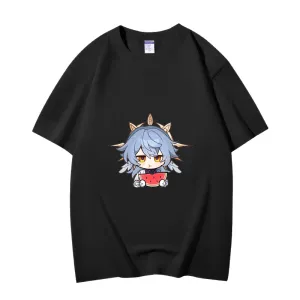Fashion Anime Honkai: Star Rail Sunday 230g GSM Hipster Style Oversized Cotton T-shirt