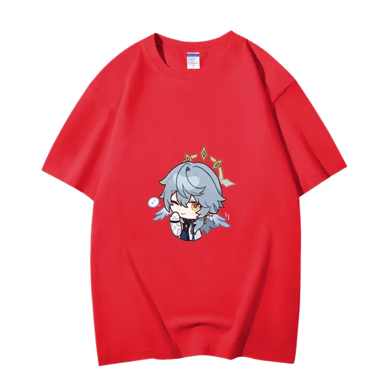 Fashion Anime Honkai Star Rail Sunday 230g GSM Hipster Style Oversized Cotton T-shirt