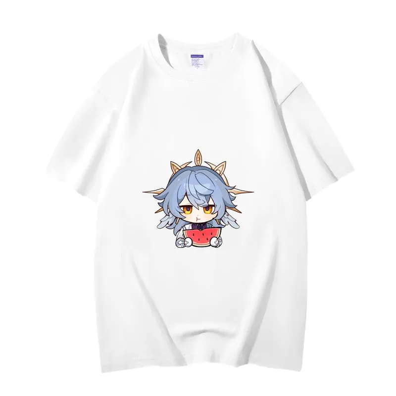 Fashion Anime Honkai: Star Rail Sunday 230g GSM Hipster Style Oversized Cotton T-shirt