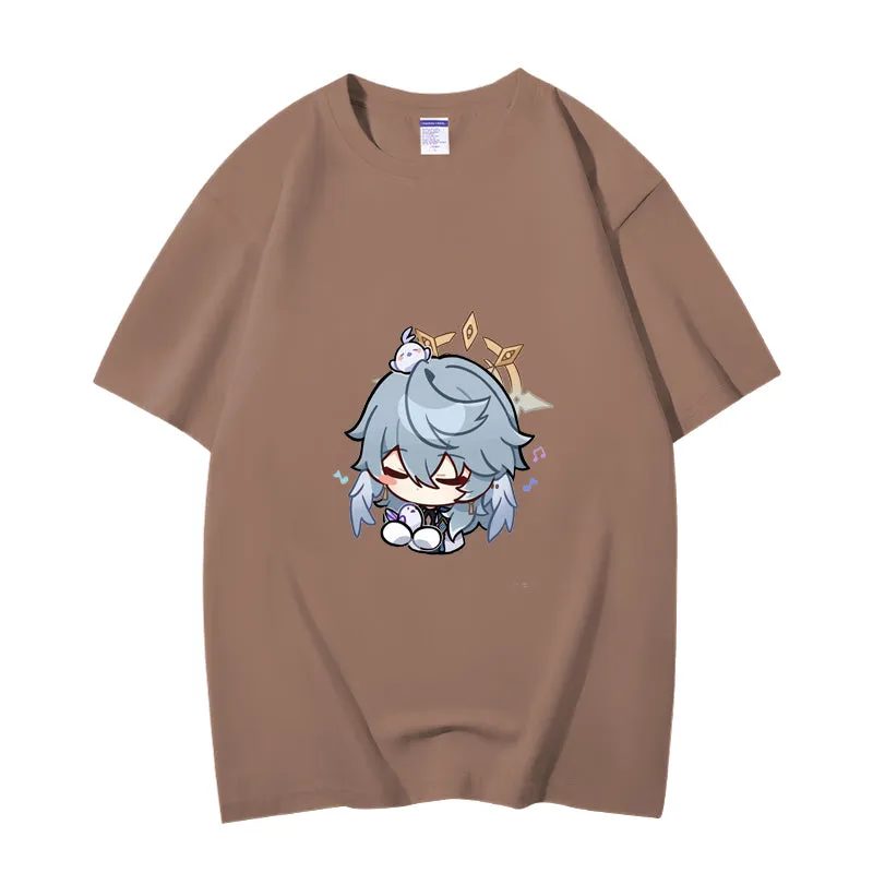 Fashion Anime Honkai: Star Rail Sunday 230g GSM Hipster Style Oversized Cotton T-shirt