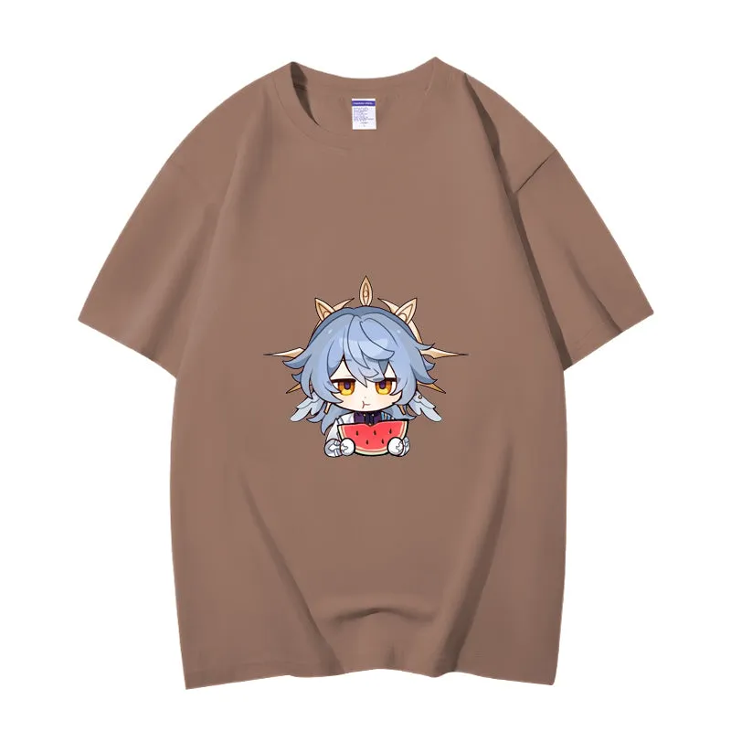 Fashion Anime Honkai: Star Rail Sunday 230g GSM Hipster Style Oversized Cotton T-shirt
