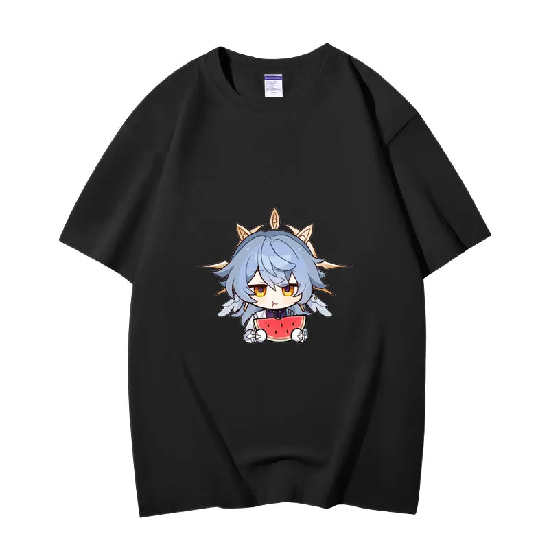 Fashion Anime Honkai: Star Rail Sunday 230g GSM Hipster Style Oversized Cotton T-shirt