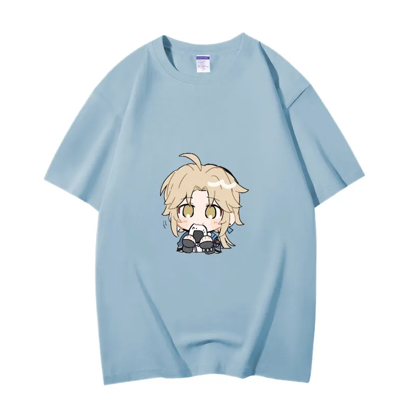 Fashion Anime Honkai: Star Rail Yanqing 230g GSM Hipster Style Oversized Cotton T-shirt