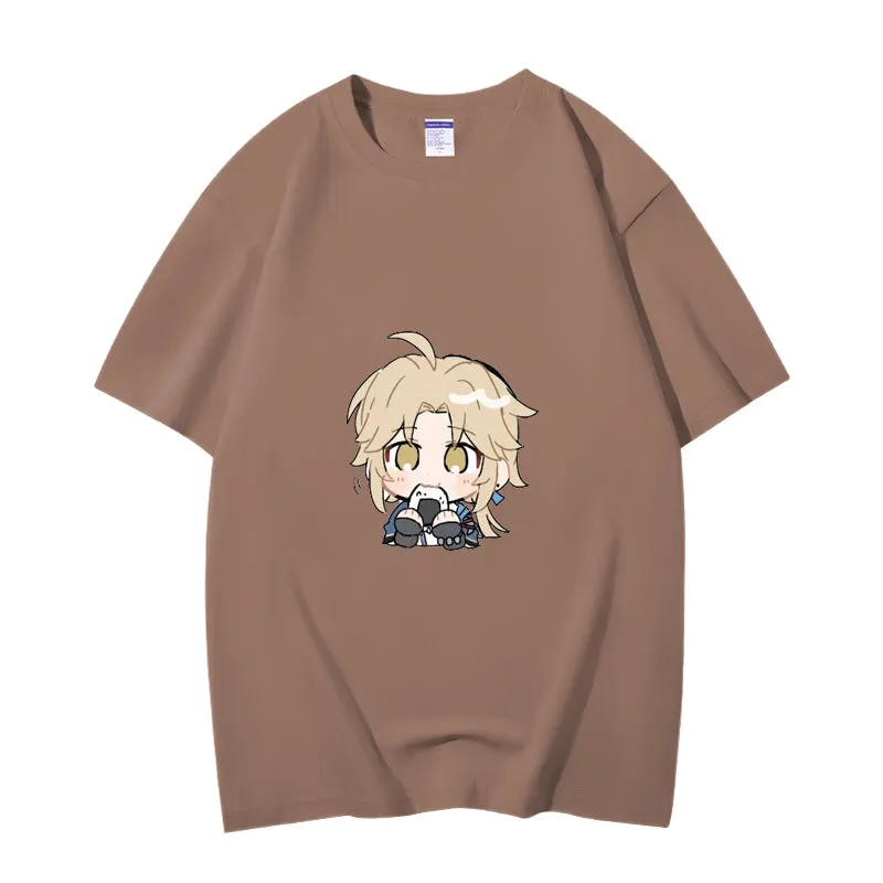 Fashion Anime Honkai: Star Rail Yanqing 230g GSM Hipster Style Oversized Cotton T-shirt