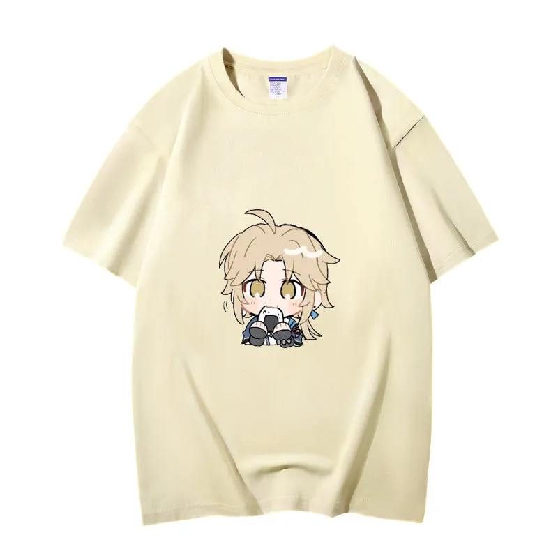 Fashion Anime Honkai: Star Rail Yanqing 230g GSM Hipster Style Oversized Cotton T-shirt