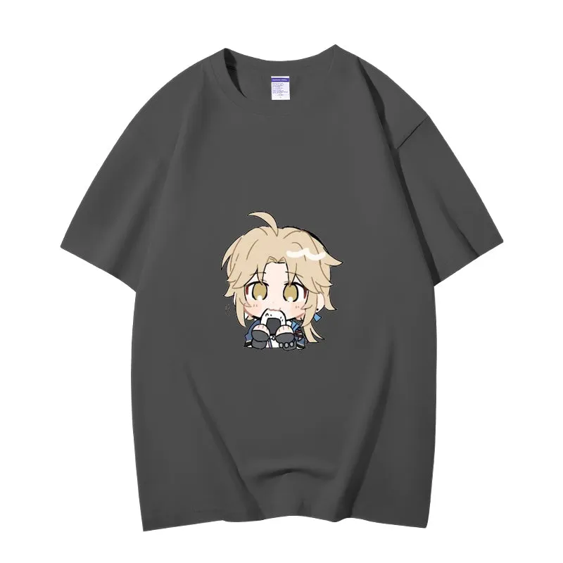 Fashion Anime Honkai: Star Rail Yanqing 230g GSM Hipster Style Oversized Cotton T-shirt