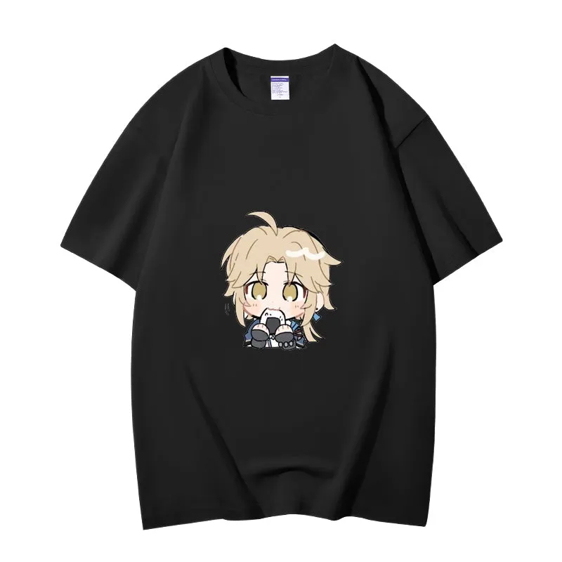 Fashion Anime Honkai: Star Rail Yanqing 230g GSM Hipster Style Oversized Cotton T-shirt