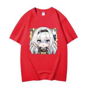 Fashion Anime Honkai：StarRail Firefly 230g GSM Hipster Style Oversized Cotton T-shirt