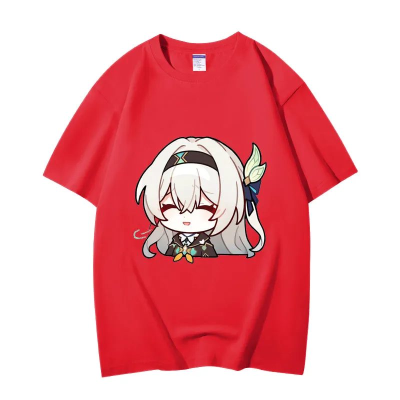 Fashion Anime Honkai：StarRail Firefly 230g GSM Hipster Style Oversized Cotton T-shirt