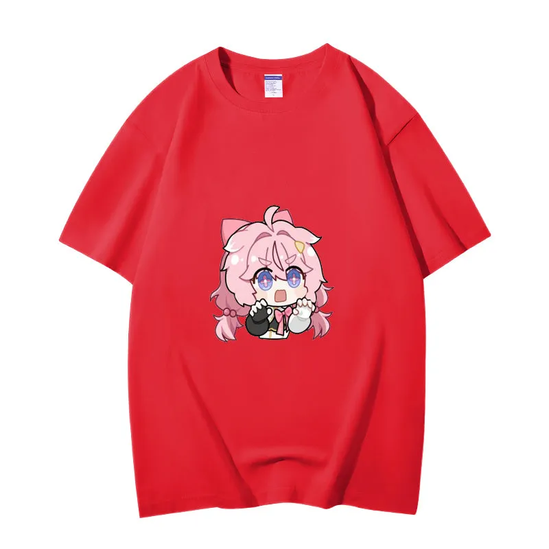 Fashion Anime Wuthering Waves Encore 230g GSM Hipster Style Oversized Cotton T-shirt