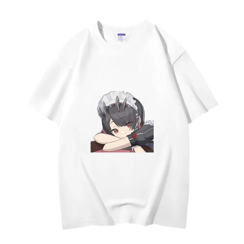 Fashion Anime Zenless Zone Zero Ellen Joe 230g GSM Hipster Style Oversized Cotton T-shirt