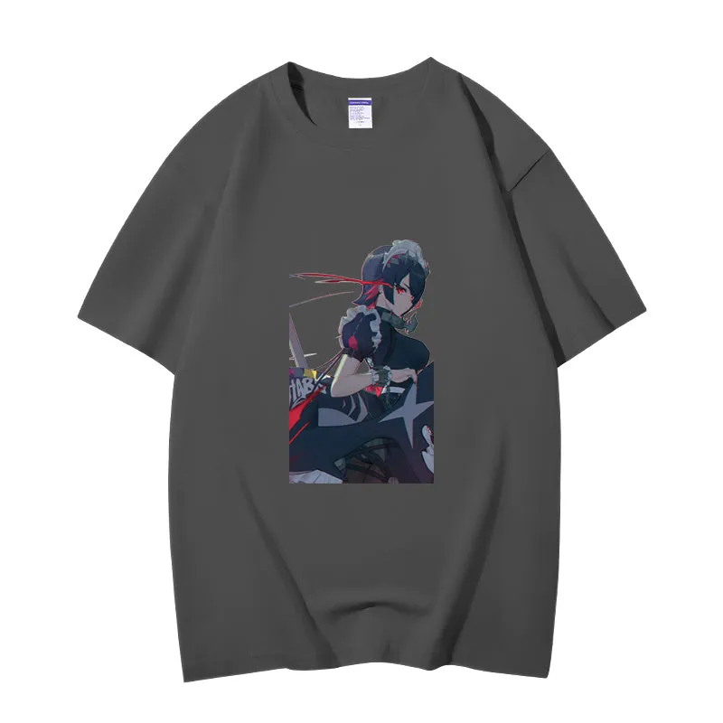 Fashion Anime Zenless Zone Zero Ellen Joe 230g GSM Hipster Style Oversized Cotton T-shirt