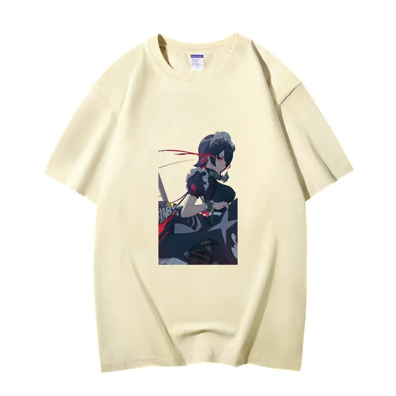 Fashion Anime Zenless Zone Zero Ellen Joe 230g GSM Hipster Style Oversized Cotton T-shirt