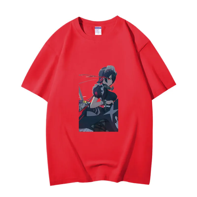 Fashion Anime Zenless Zone Zero Ellen Joe 230g GSM Hipster Style Oversized Cotton T-shirt