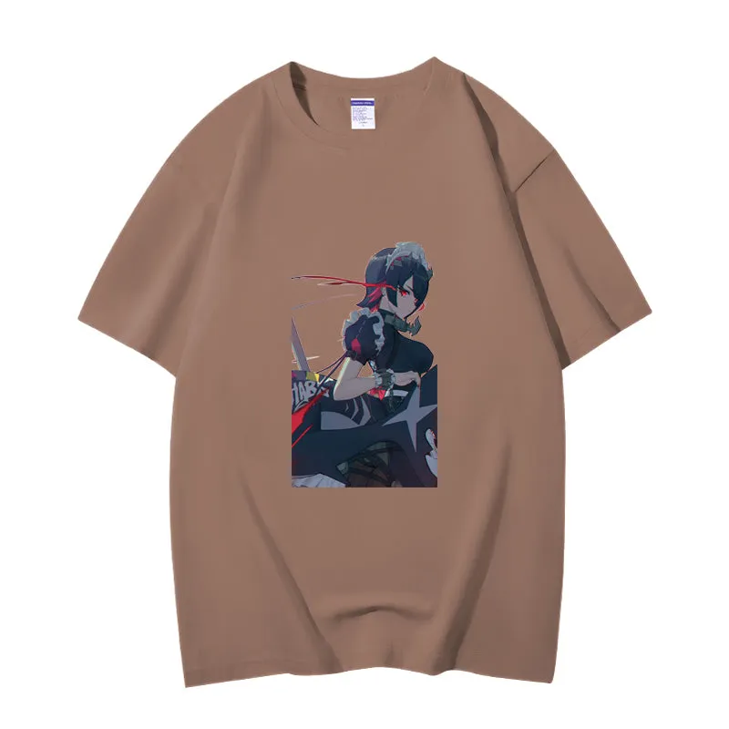 Fashion Anime Zenless Zone Zero Ellen Joe 230g GSM Hipster Style Oversized Cotton T-shirt