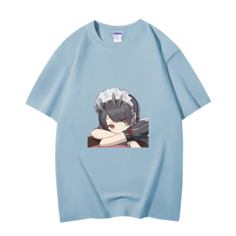 Fashion Anime Zenless Zone Zero Ellen Joe 230g GSM Hipster Style Oversized Cotton T-shirt