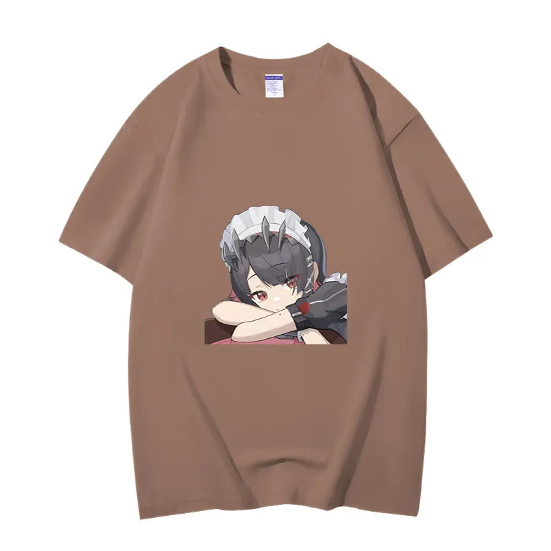 Fashion Anime Zenless Zone Zero Ellen Joe 230g GSM Hipster Style Oversized Cotton T-shirt