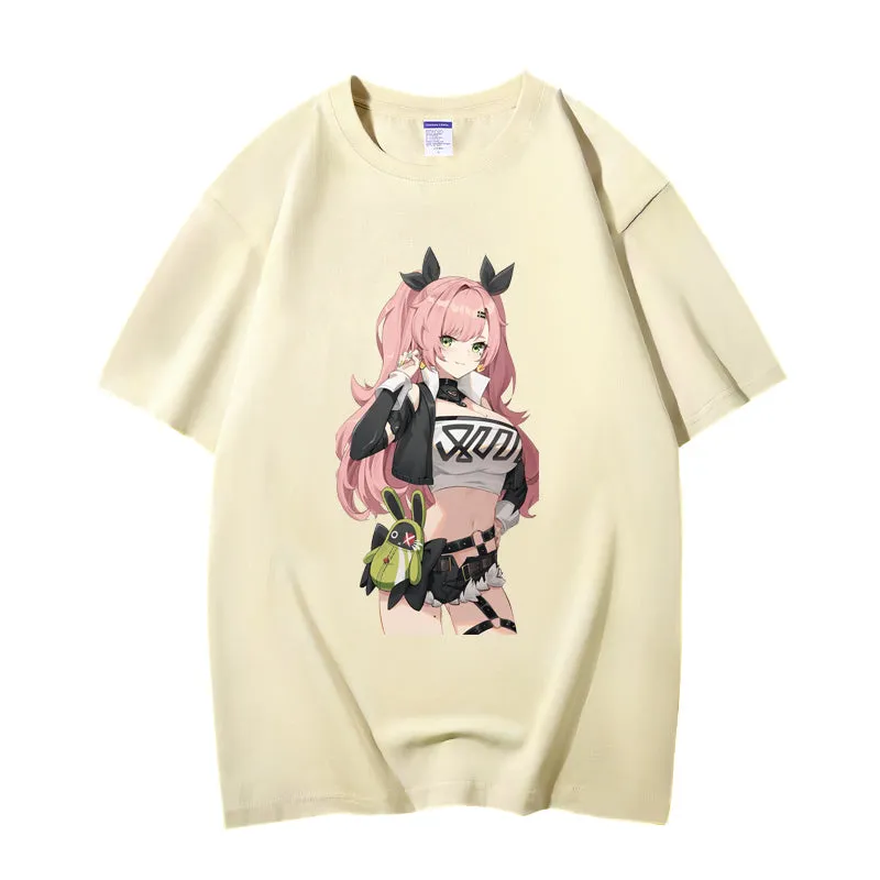 Fashion Anime Zenless Zone Zero Nicole Demara 230g GSM Hipster Style Oversized Cotton T-shirt