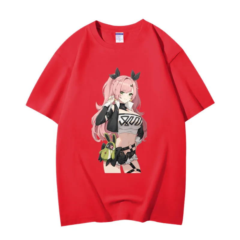 Fashion Anime Zenless Zone Zero Nicole Demara 230g GSM Hipster Style Oversized Cotton T-shirt