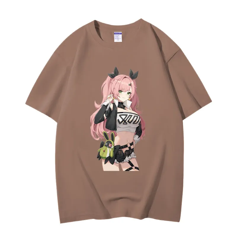 Fashion Anime Zenless Zone Zero Nicole Demara 230g GSM Hipster Style Oversized Cotton T-shirt