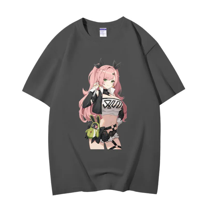 Fashion Anime Zenless Zone Zero Nicole Demara 230g GSM Hipster Style Oversized Cotton T-shirt